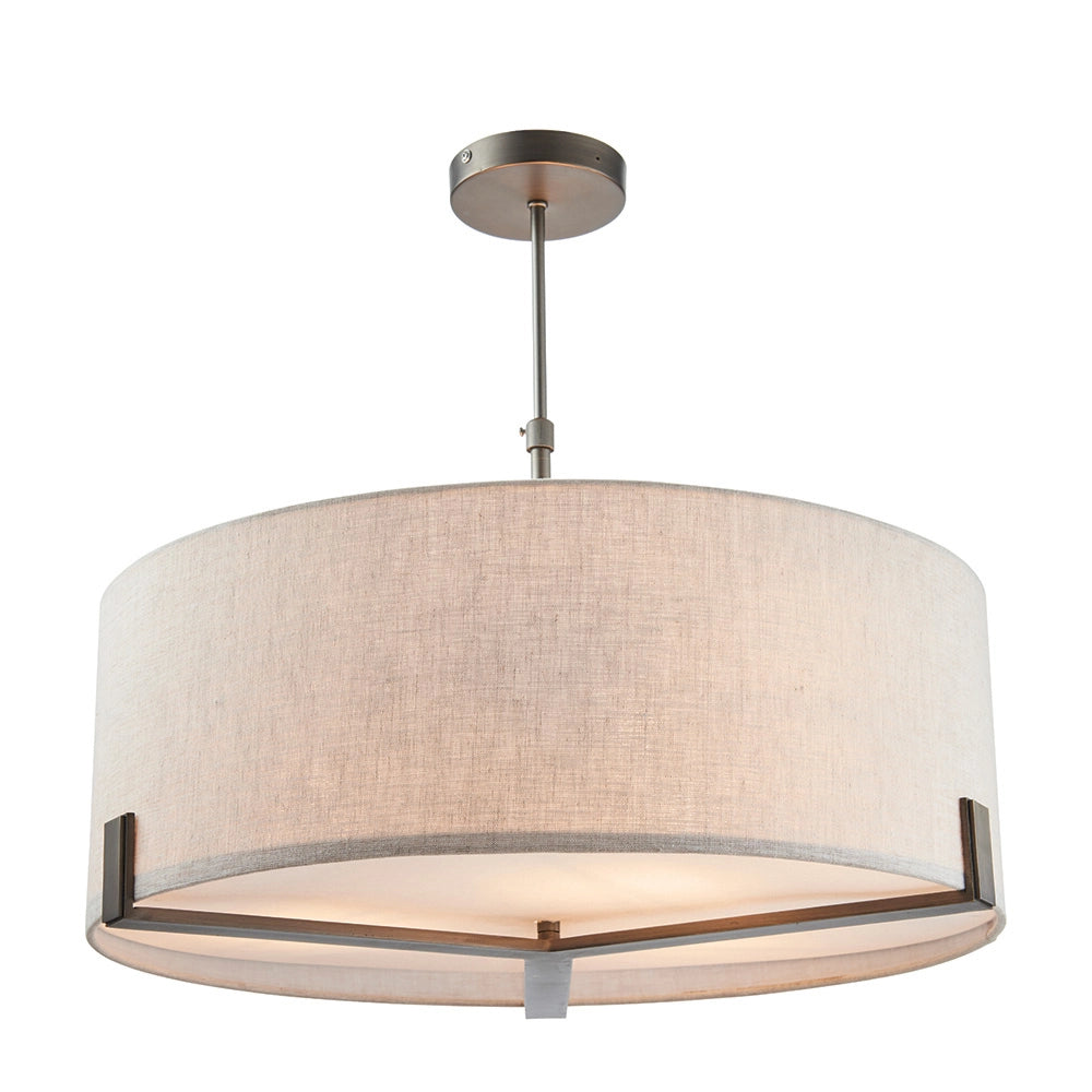 Sospensione bronzo spazzolato lino 3xE27 Hayfield Endon