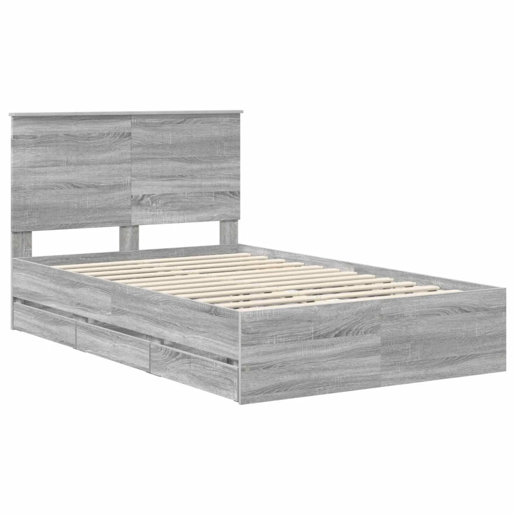 Struttura del letto con cassetto Grigio Sonoma 120 x 190 cm 3411143