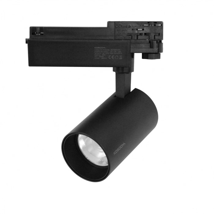 Faretti a Binario 40w 36 Gradi Luce Calda Colore Nero Flusso 4500Lumen T0116N