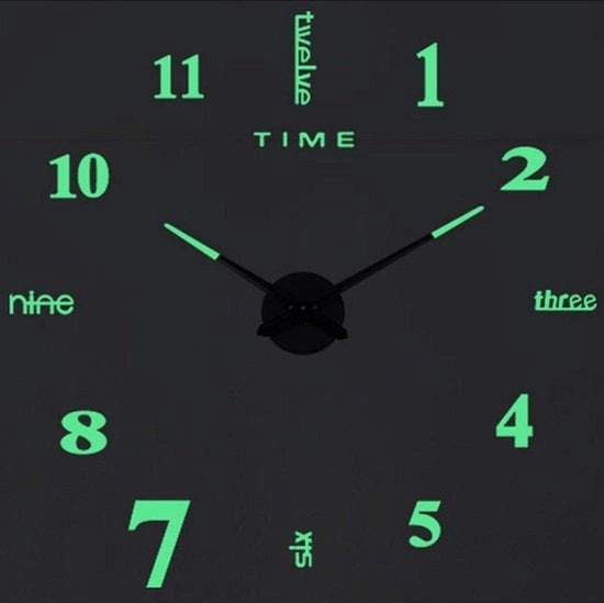 Orologio luminoso per parete DIY moderno silenzioso orologio per parete XXL specchio acrilico adesivo 3D orologio per parete per casa hotel ufficio decorazione regalo (Luminous-3)