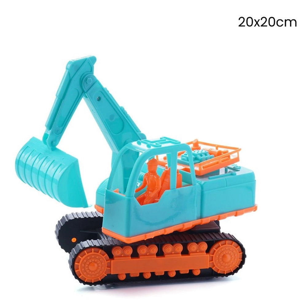 Trade Shop - Camion Scavatore A Cingoli Cabina Con Figura Giocattolo Bambini Colorato 20x20cm 258283 -