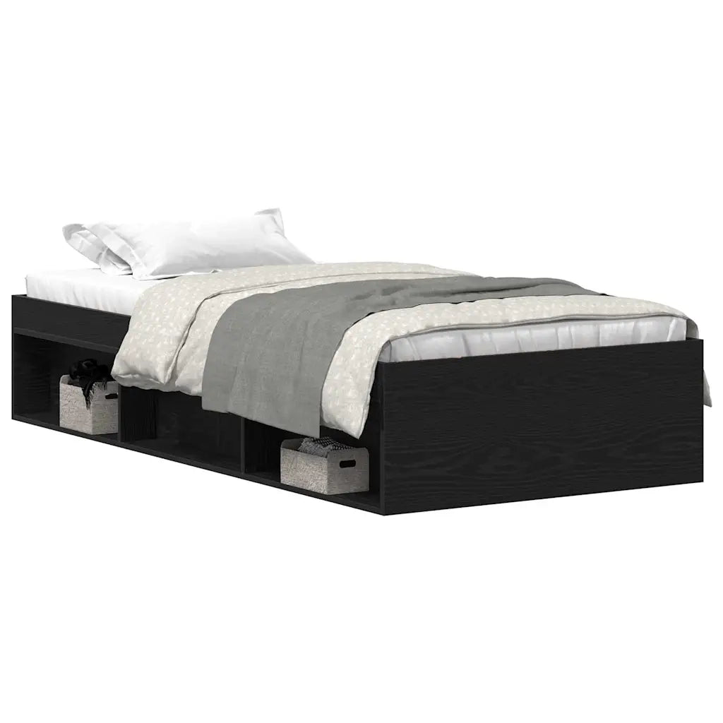 Giroletto senza Materasso Rovere Nero 90x190cm in Truciolato