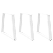 Gambe per tavolo da pranzo a forma di V 3 pz bianche 80x(72-73,3) cm in acciaio