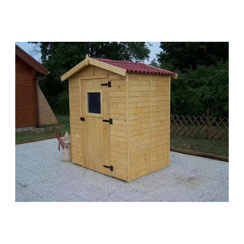 Casetta in legno da giardino con lucernario – 160x160 cm – pannelli 16 mm, tetto bitumato e pavimento – ED1616.01 Foresta