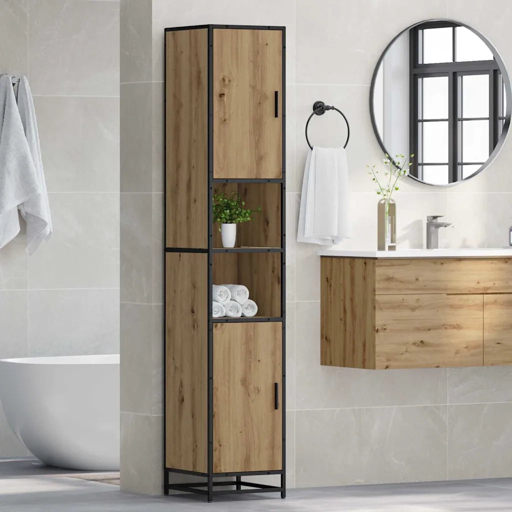 Set di mobili per il bagno con lo scaffale Rovere artigianale 3402318