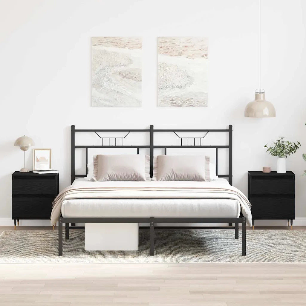 Armadio da Notte con cassetto 2 pcs Rovere Nero 40 x 35 x 50 cm 862966