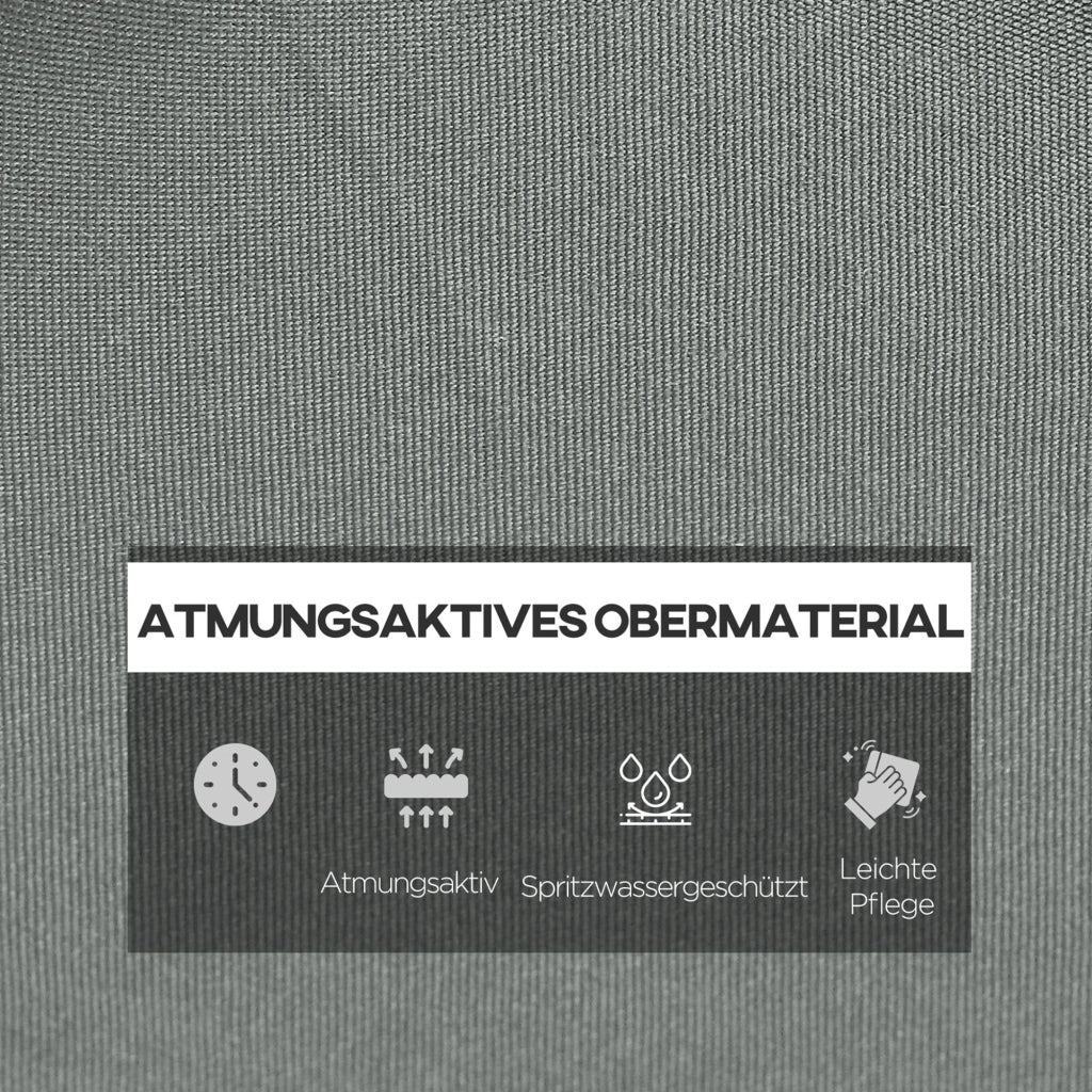 Cuscino per Lettino da Giardino ¨C zephmum ¨C Poliestere Grigio Scuro 196x55x8 cm