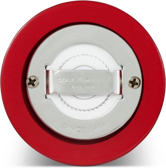 Molinello da sale - finitura lucida rosso - meccanismo ceramico non corrosivo - seta di legno di faggio regolabile - 180 mm