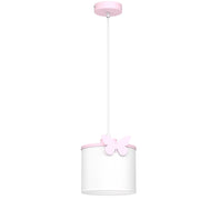 Lampada a sospensione Sweet bianca farfalla rosa E27 15W