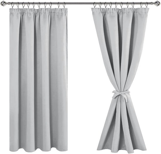 Gordini senza vetrata - argento grigio - set da 2 - 140 x 145 cm