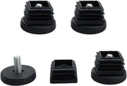 Piedi mobili regolabili con maniglia regolabile, 25 x 25 mm - Tubo quadrato - Gomme per mobili - Set da 4 pezzi