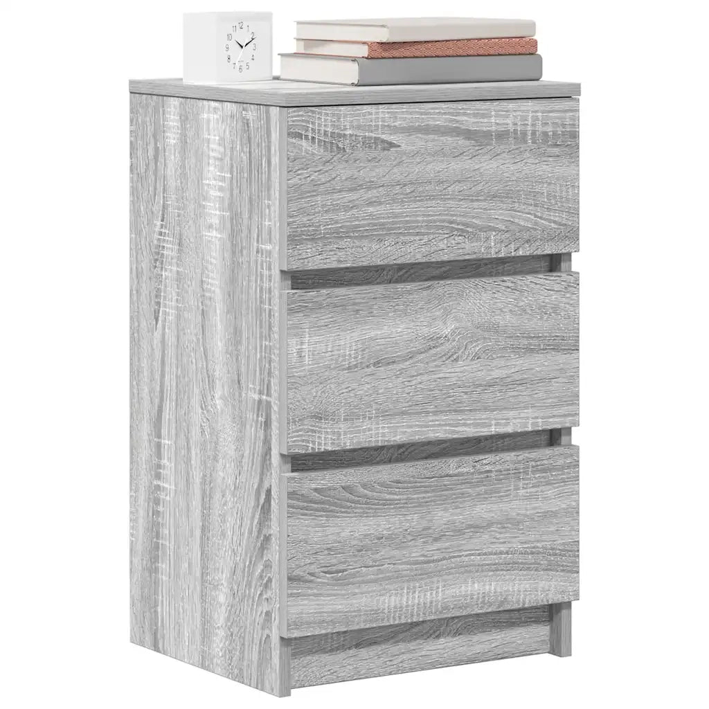 Comodini con 3 Cassetti 2 pz Grigio Sonoma 39x35x65 cm 861348