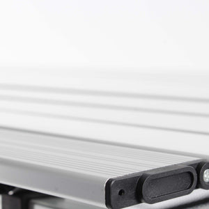 Tavolo da campeggio pieghevole e multifunzione grigio 90x53cm in alluminio