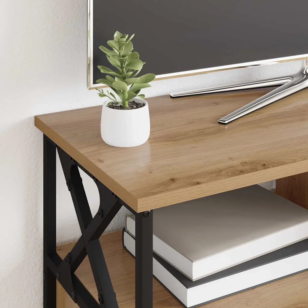Mobile TV | Armadietto TV | Mobile Porta TV con cassetto Rovere artigianale 90 x 33 x 45 cm