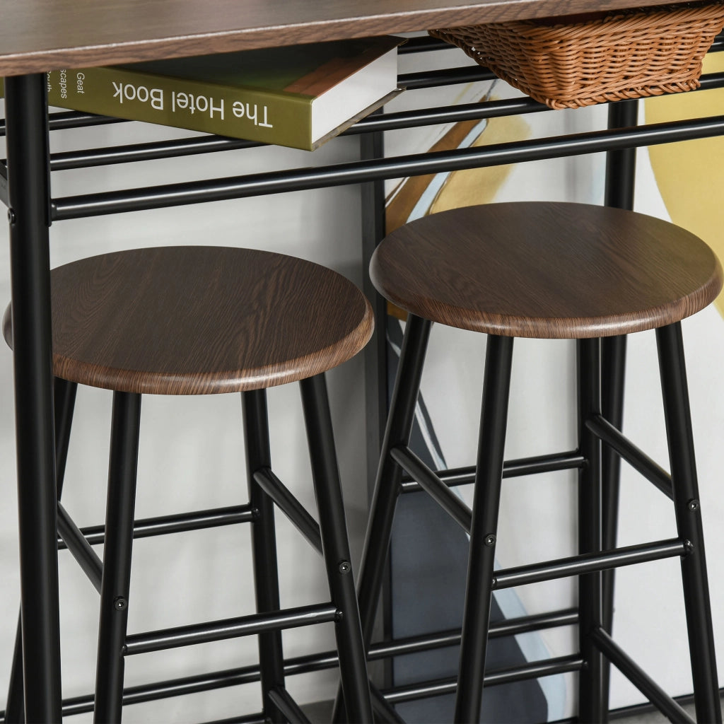TAVOLO BAR Set da 3 pezzi 80 x 50 x 90 cm MDF Nero