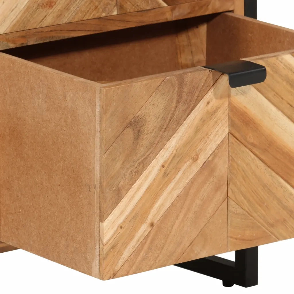 Mobile da Bagno 40x27x190 cm in Ferro e Legno Massello Acacia 3217118