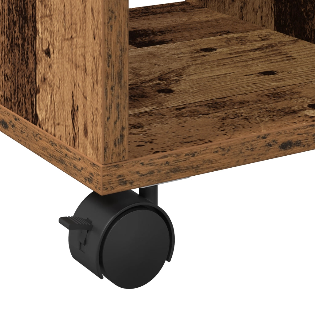 Tavolino  con ruote in legno vecchio 50x30x55 cm in legno ingegnerizzato