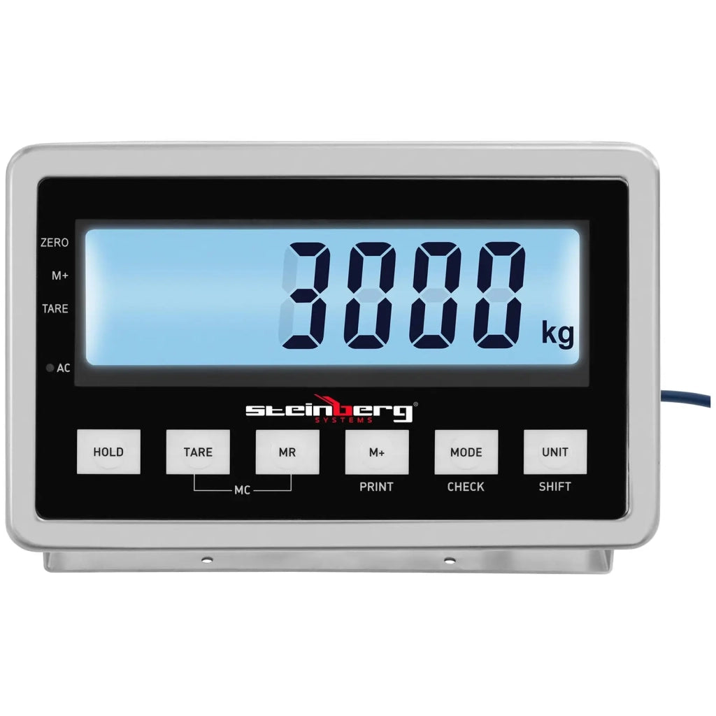 Bilancia da pavimento 3000 kg / 1 kg 150 x 150 cm con display LCD acciaio inox 14_0008317