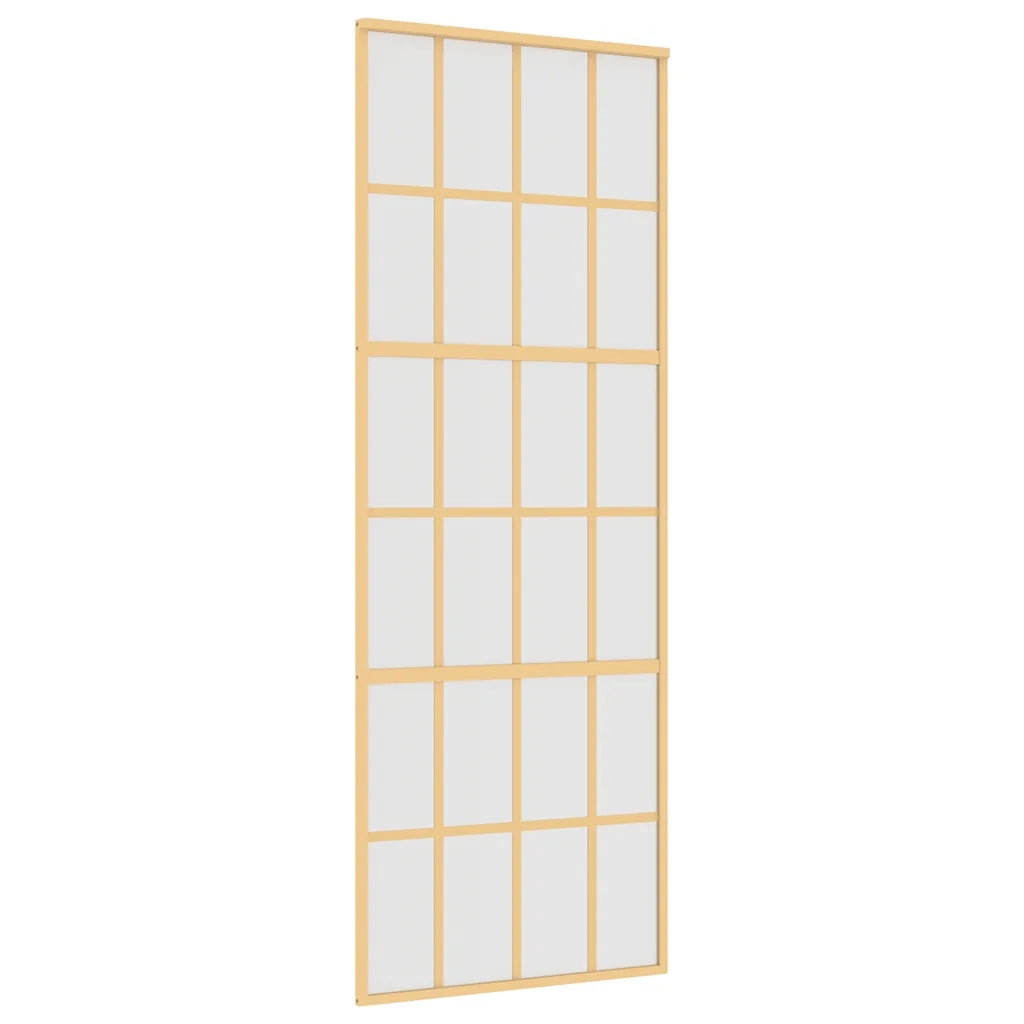 Porta Scorrevole Dorata 76x205 Vetro Smerigliato ESG Alluminiocod mxl 107692