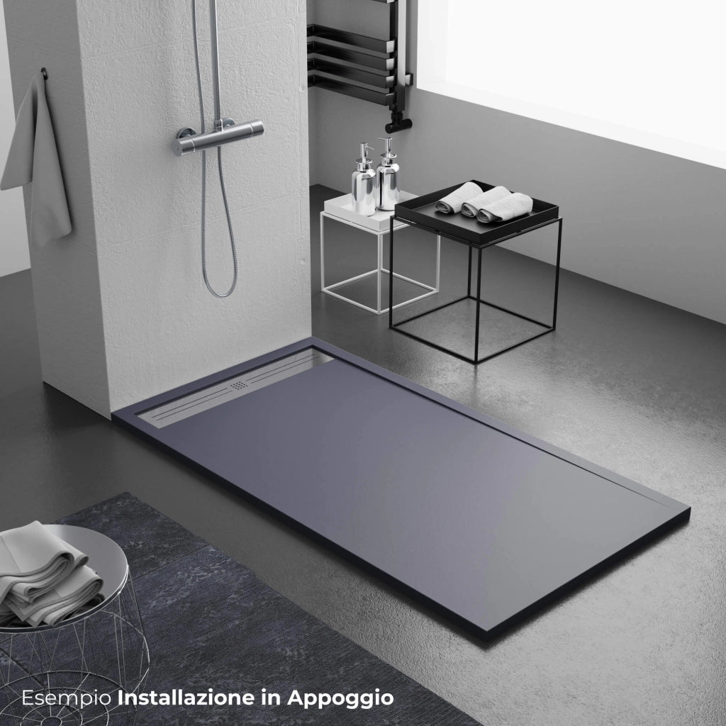 Piatto Doccia 90x110 cm in Pietra Bonussi Trivor Antracite