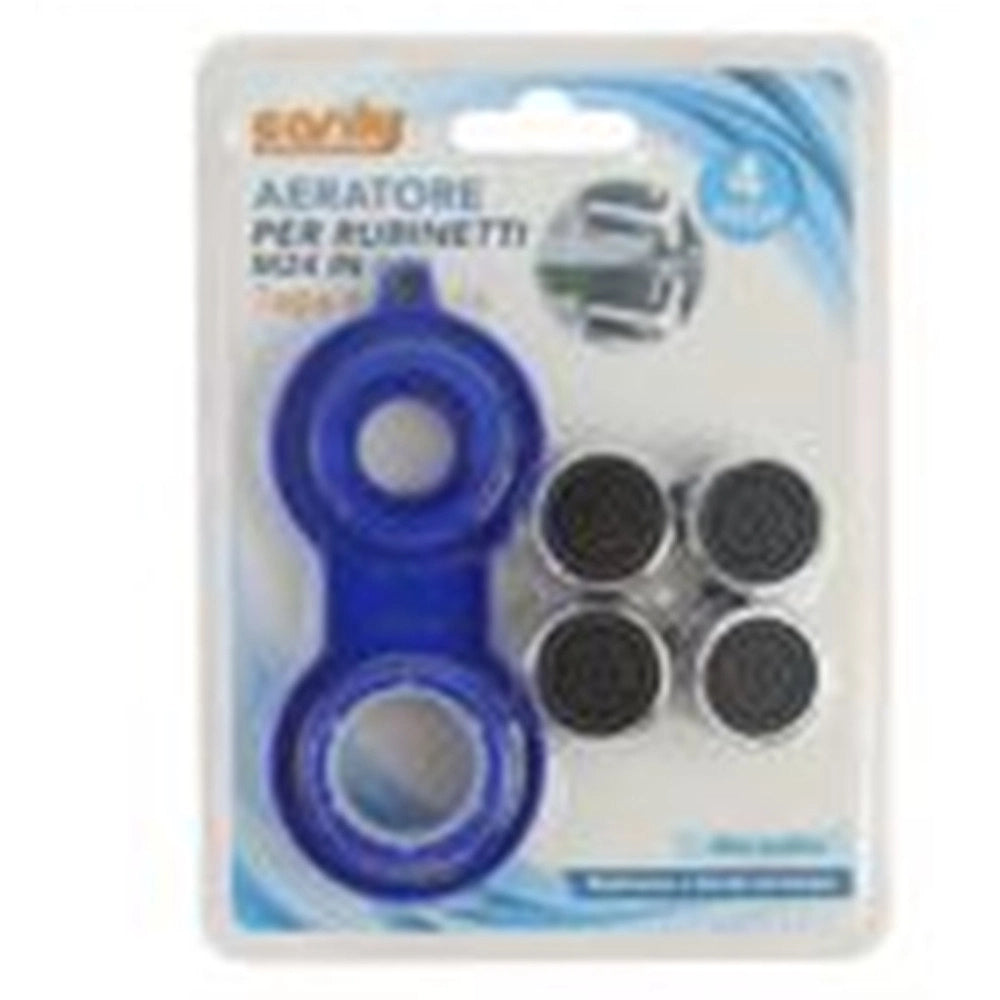 Trade Shop - Set 4 Pezzi Aeratore Per Rubinetto M24 In Abs Filtro Rompigetto Con Chiave 59033 -
