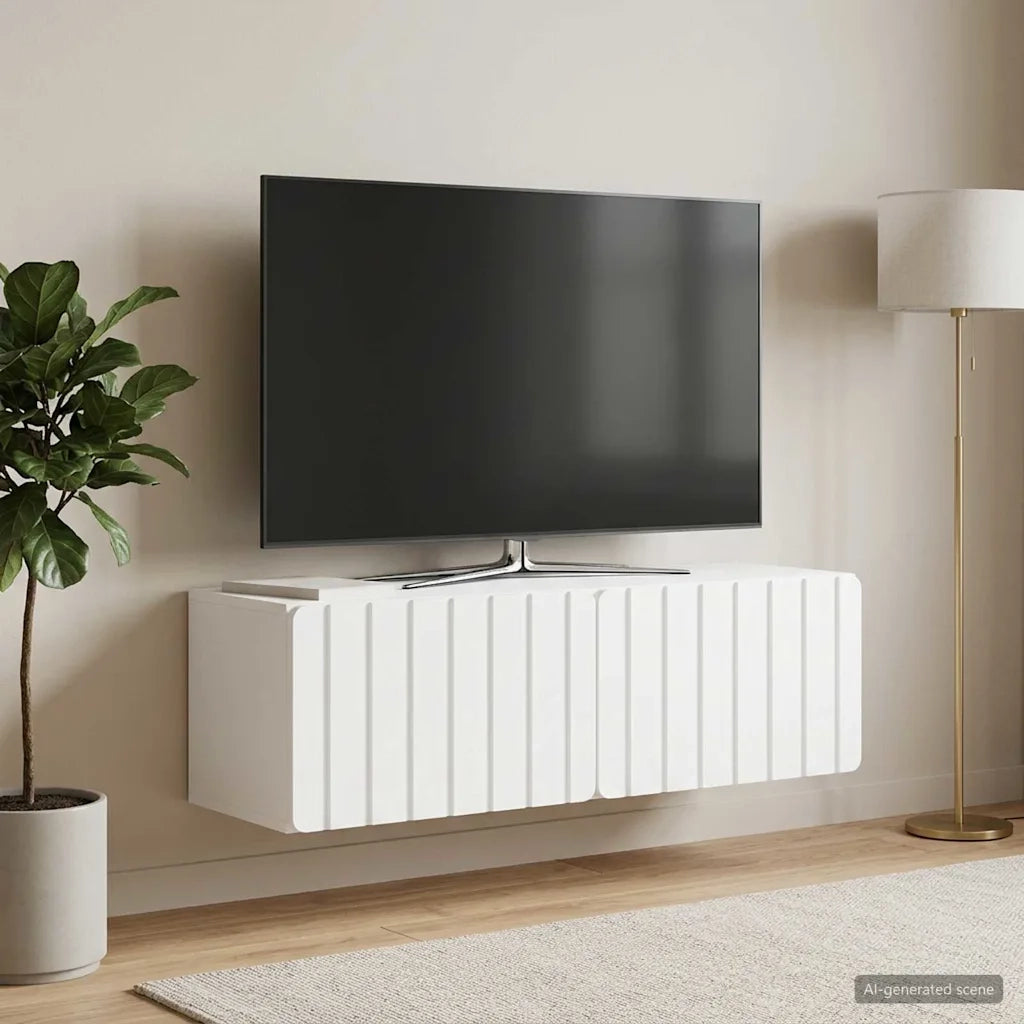 Mobile Porta TV da Muro Bianco 98 x 31 x 30 cm 898385