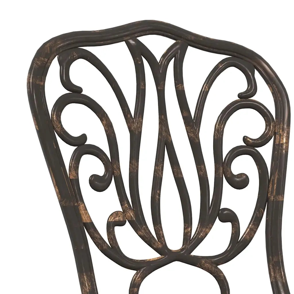 Set Bistro da Giardino 3 pcs Bronzo Alluminio 42002382