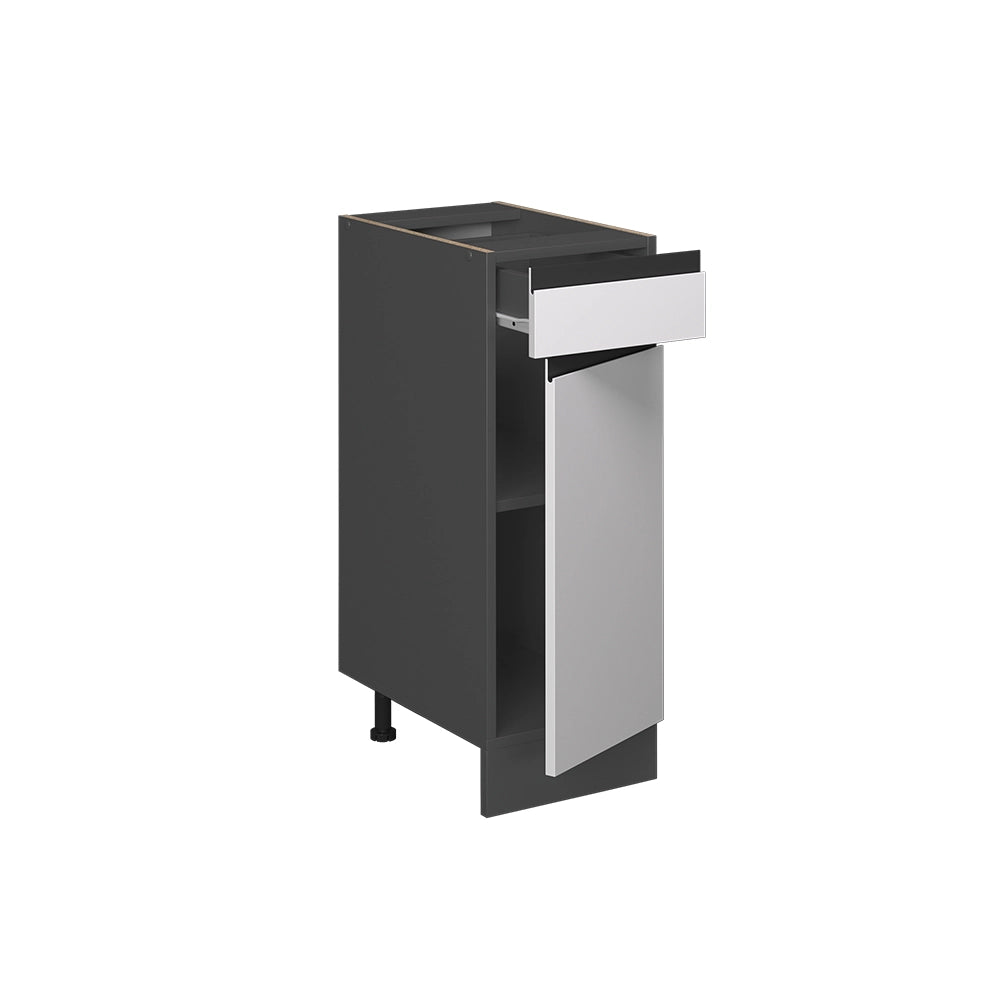 Mobiletto base per cucina R-Line Bianco/Antracite 30 cm J-Shape, PL Rovere Vicco