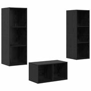 Set mobile TV | Armadietto TV | Mobile Porta TV Rovere Nero 37 x 37 x 107 cm Legno multistrato