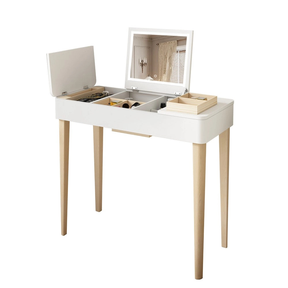 Tavolo Trucco con Specchio e Luce ¨C Xylo ¨C Bianco