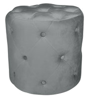 Pouf in velluto capitonné grigio, poggiapiedi - Honey - PO01HO