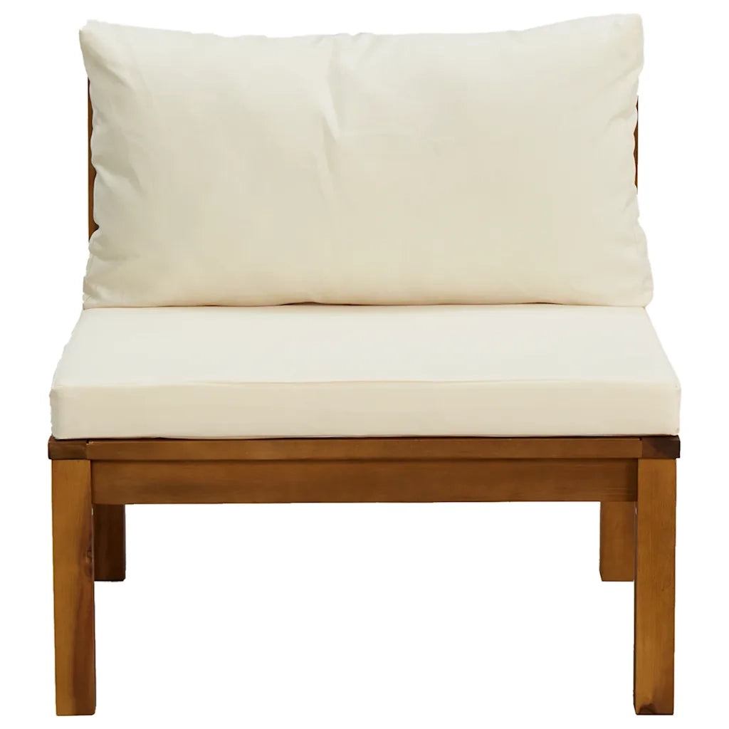 Set Divani da Giardino 2pz Cuscini Bianco Crema Massello Acacia 316285