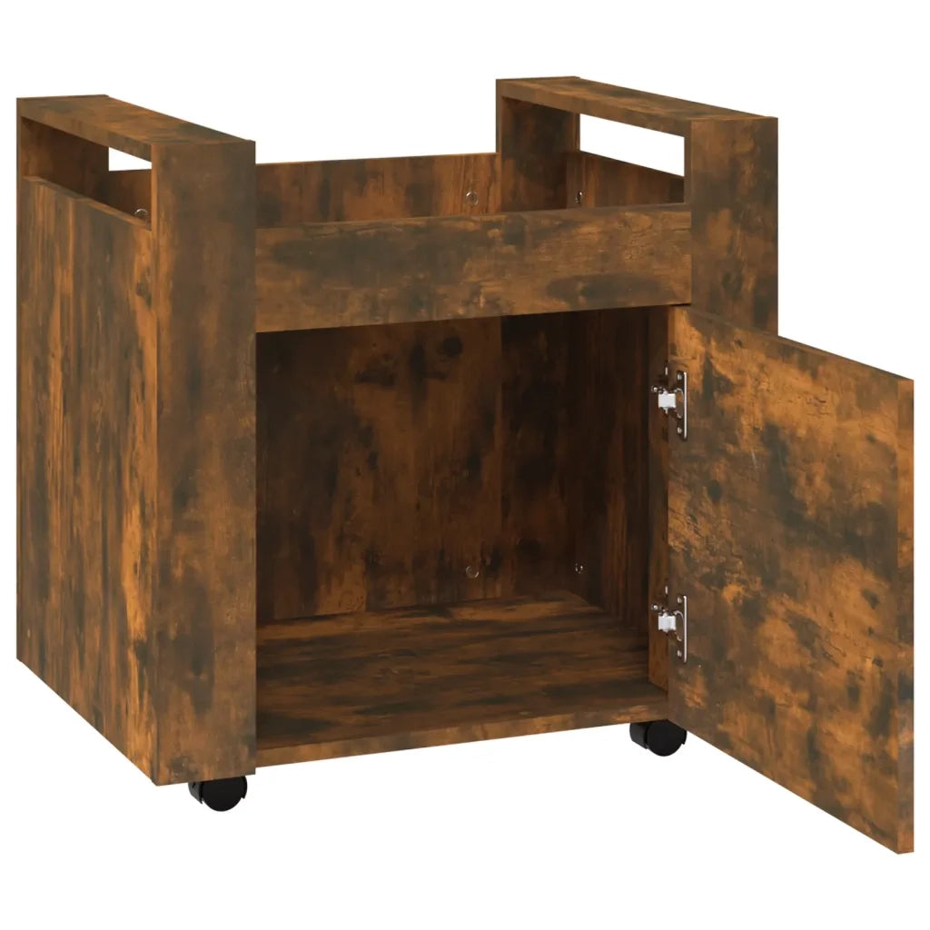 Carrello Scrivania rovere fumo 60x45x60 cm Legno Multistrato 816613