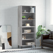 Credenza Grigio Sonoma 69,5x32,5x180 cm Legno Multistrato 3189579