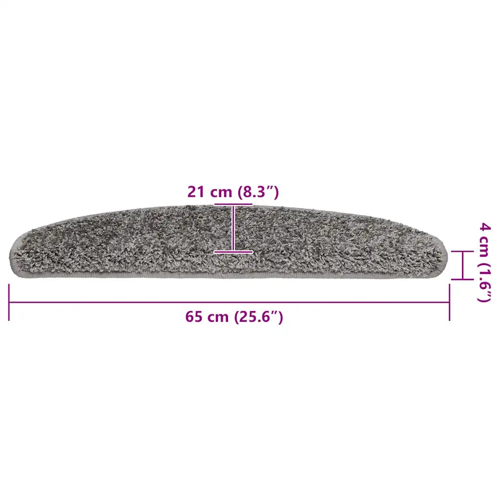 Tappetini per scale 20 pz 65x21x4 cm Grigio Semicircolari Grandi 3365845