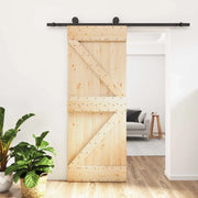 Porta scorrevole Naturale e Nero 70 x 210 cm