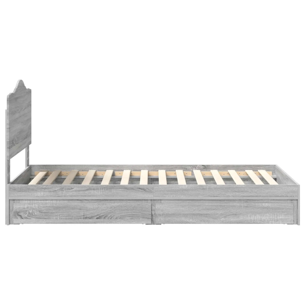 Letto con Contenitore con cassetto Grigio Sonoma 70 x 190 cm