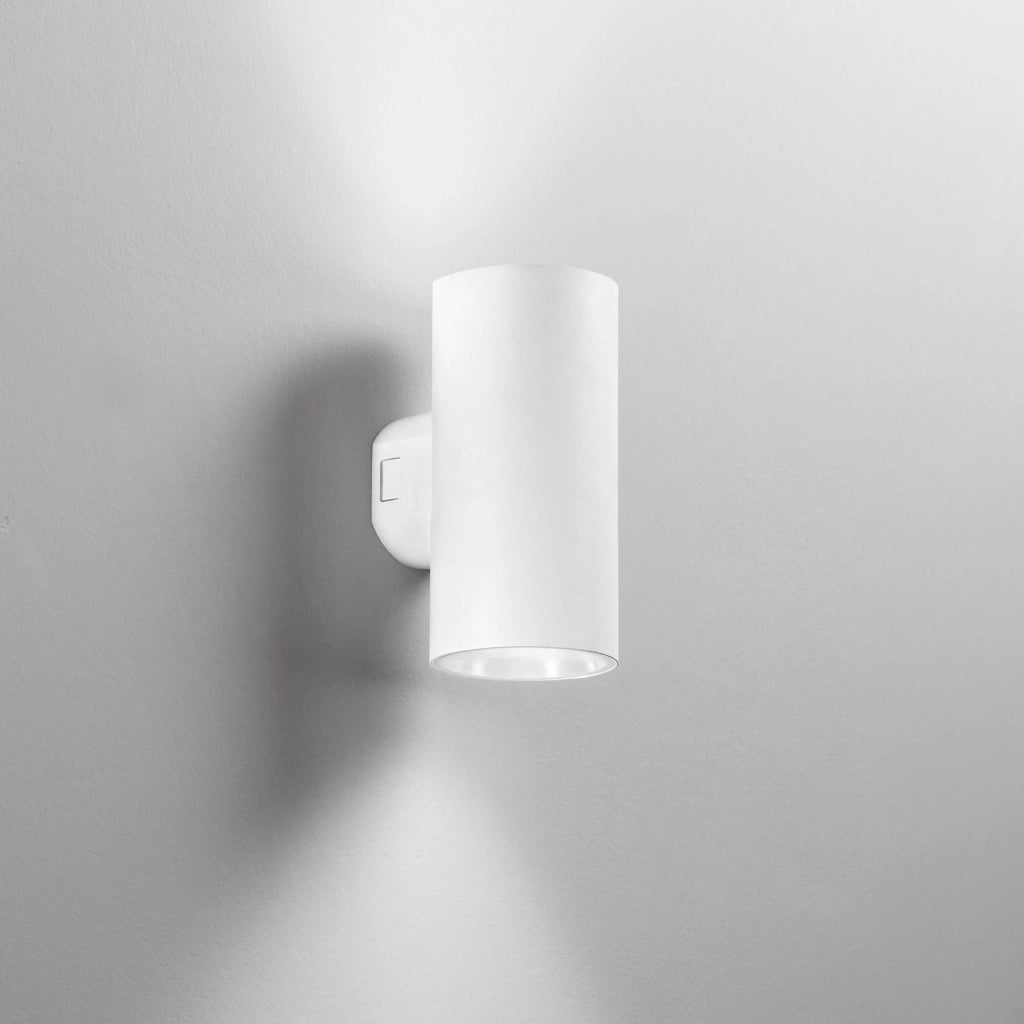 APPLIQUE BIEMISSIONE LED POLO BIANCA TONDA 16W 1960LM CCT 3000K / 4000K IP65 7,8X9,9X16,2CM