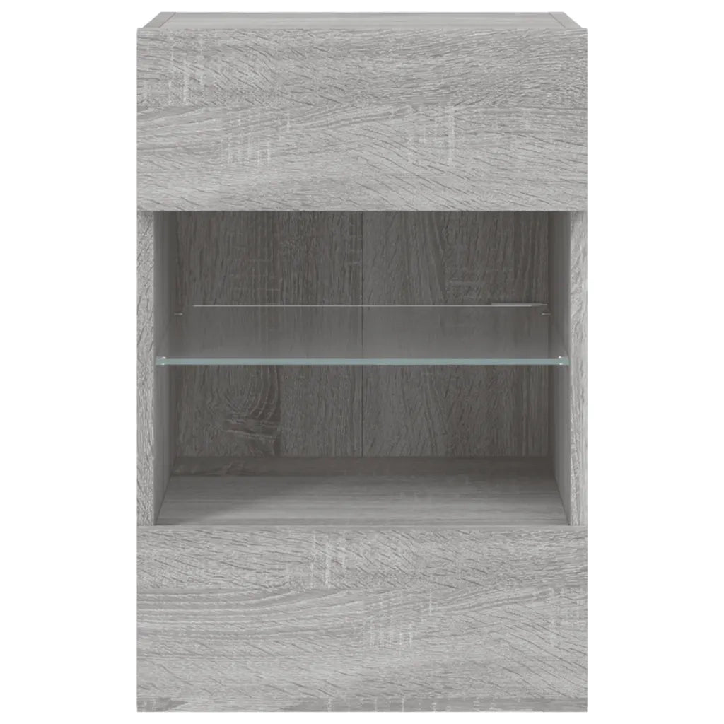 Mobile TV a Parete | Armadietto TV | Mobile Porta TV con Luci LED Grigio Sonoma 40x30x60,5 cm
