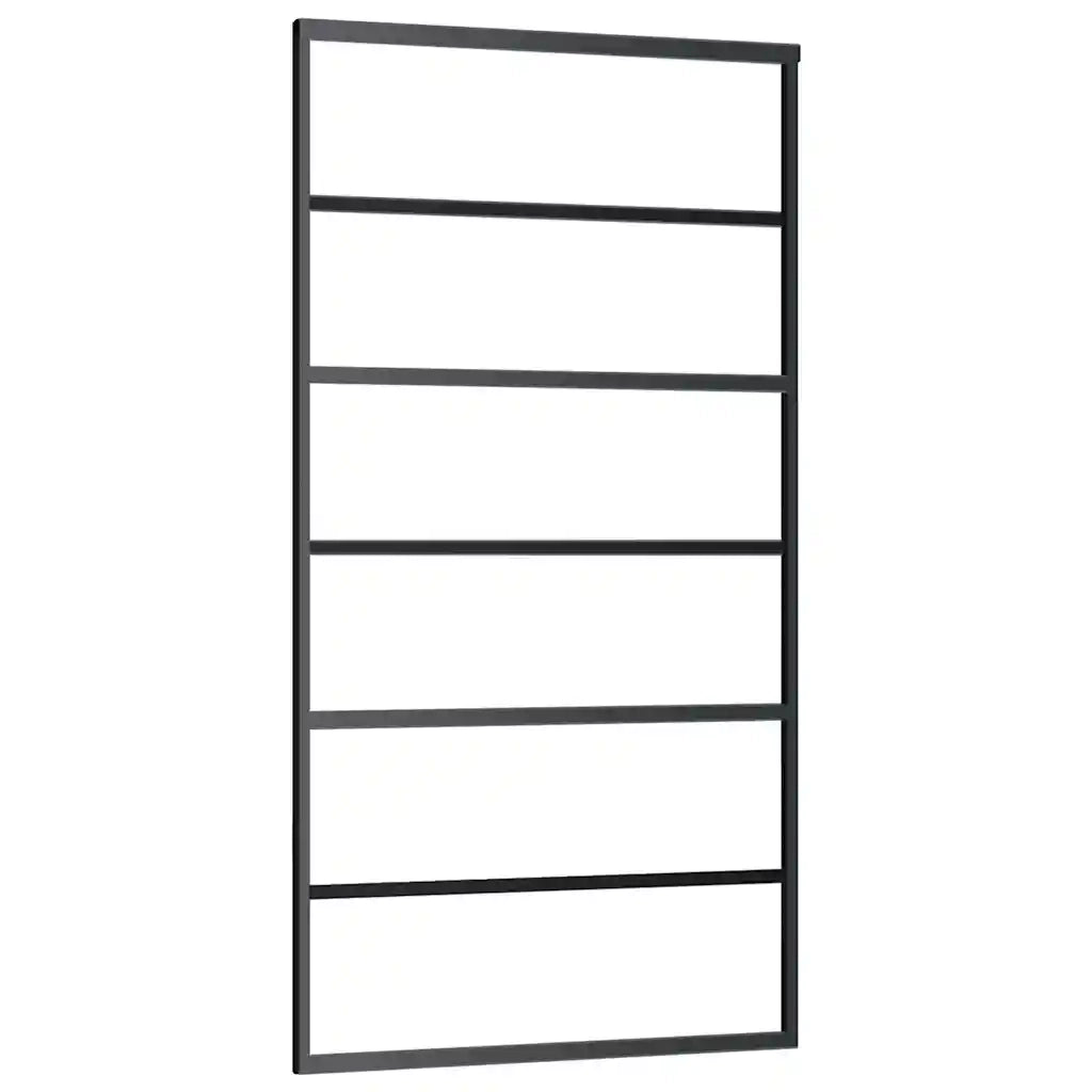 Porta Scorrevole con Ferramenta 102x205 cm Vetro ESG Alluminio 3332832