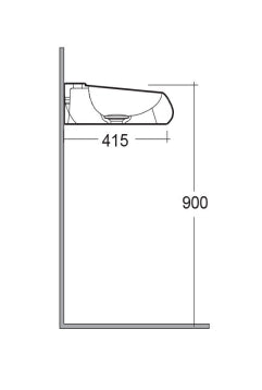 Lavabo sospeso 65 cm Rak Ceramics CLOUD bianco opaco