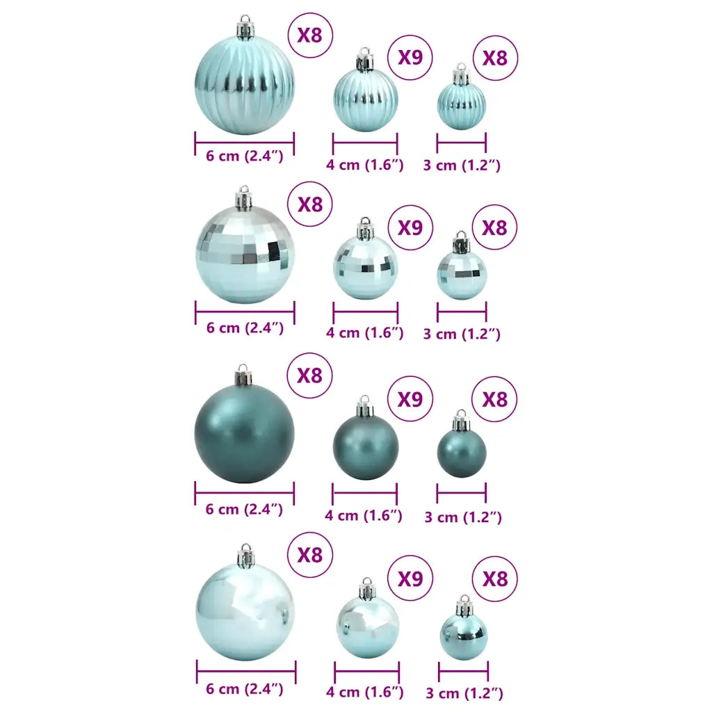 Palline di Natale 100 pz Verdi Ø3/4/6 cm 4100009