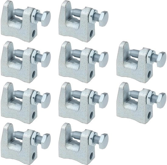 Bacchetta di fissaggio nodulare in ghisa gussata M10 - 10 pezzi - Apertura 22 mm - Diametro di viti M10 - Resistente e corrosione resistente