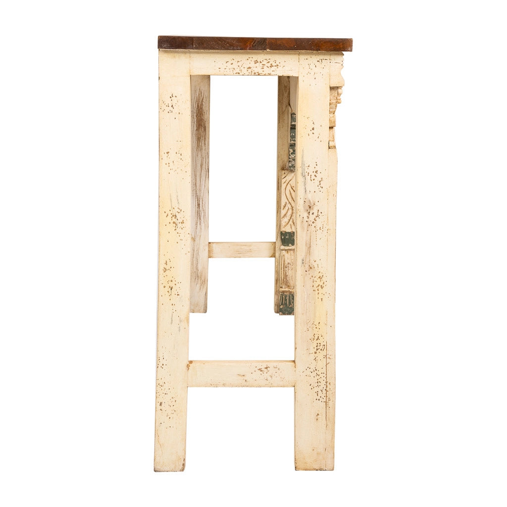 Tavolino da Mobile da ingresso in legno marrone artigianale 160x40x90h cm