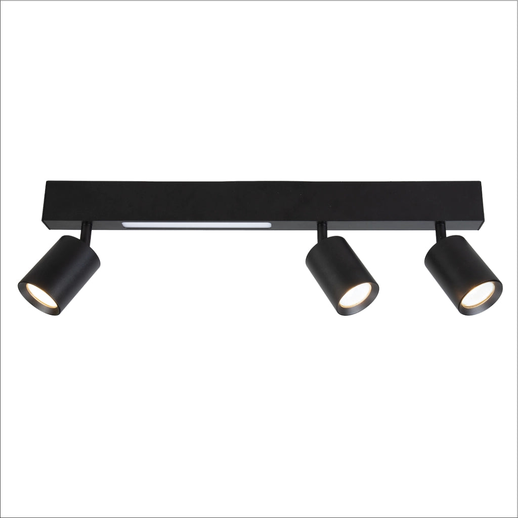 Faretto soffitto moderno 4 luci nero CCT LED 5W Milagro