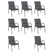 Set da Pranzo da Giardino 9 pz in Acciaio Nero 43311