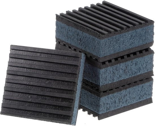 Pads Antirumore per Lavatrice e Asciugatrice - 4 pezzi - EVA - Antiscivolo - Riduzione Rumore - Dimensioni 5,1 cm x 5,1 cm x 2,2 cm - Sostenibili e Resistenti alle Intemperie