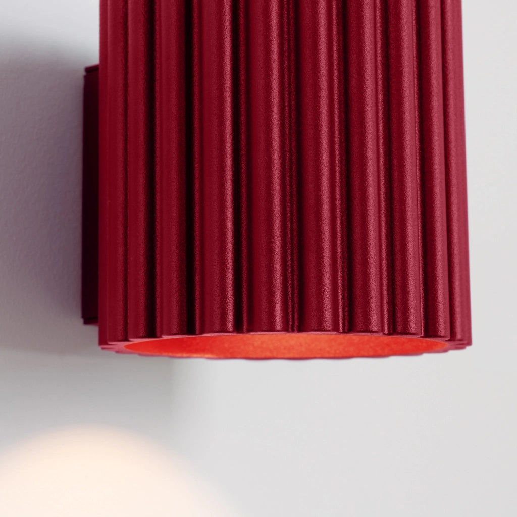 Applique moderna bordeaux tubo rigato 10cm su/giù G9 Pure Lume