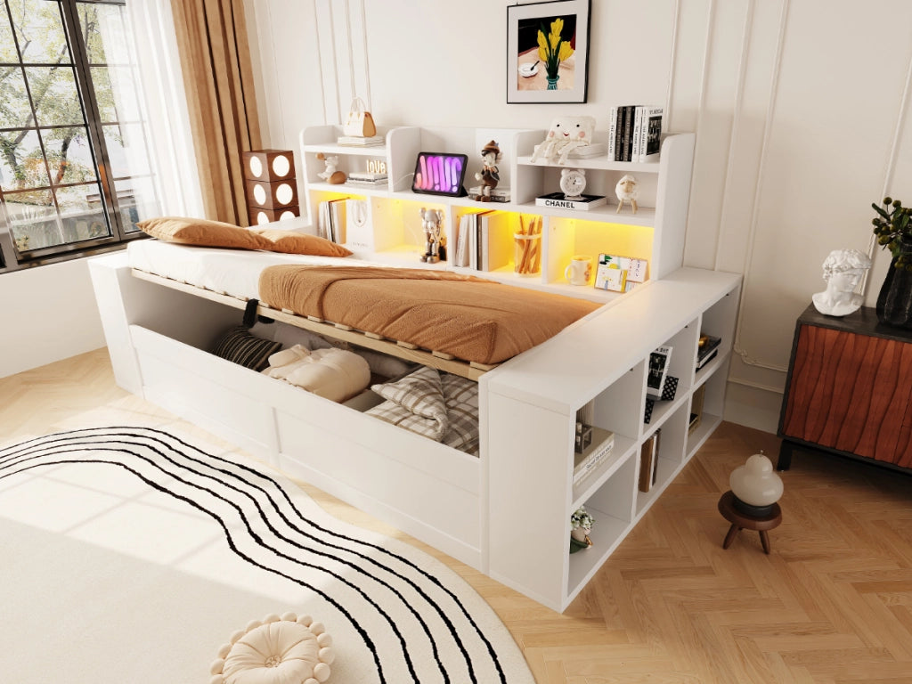 divano letto multifunzione mdf bianco 110 x 230 cm