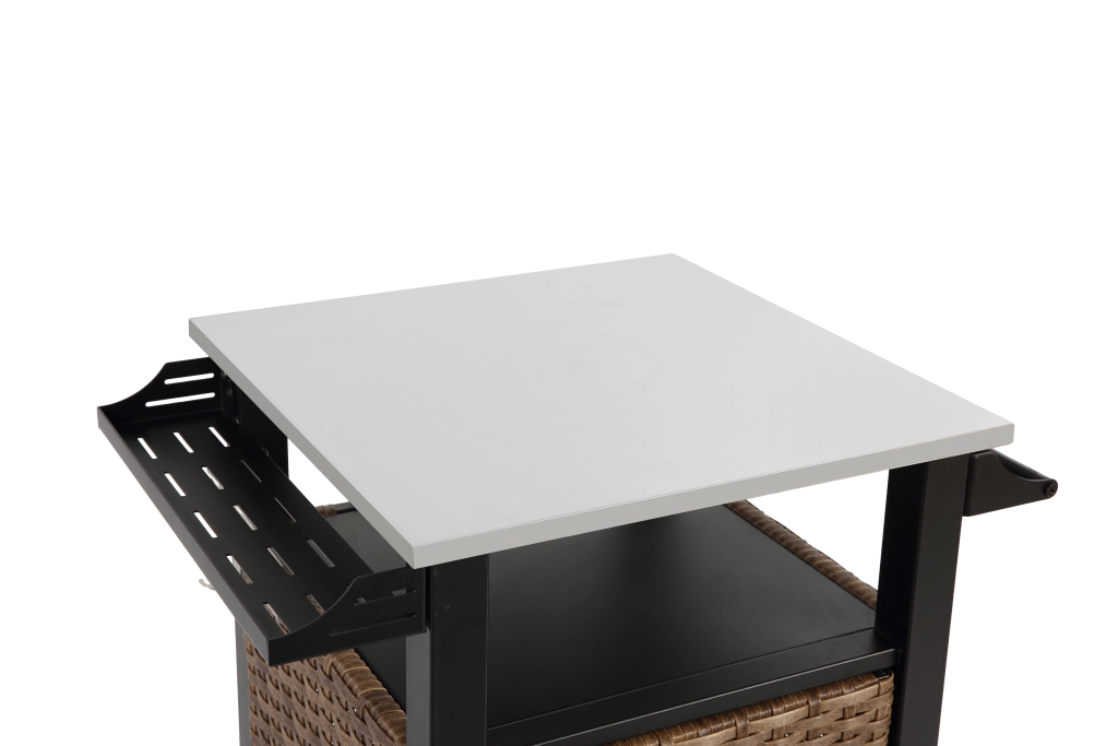 CARRELLO BAR con ruote 86x58x22 cm marrone in acciaio